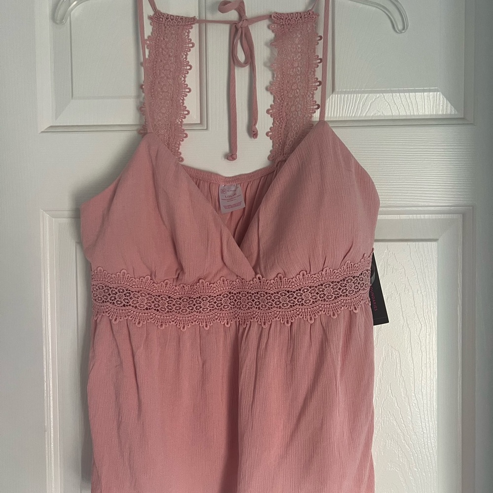 NWT Pink Lace Trim Women's Top